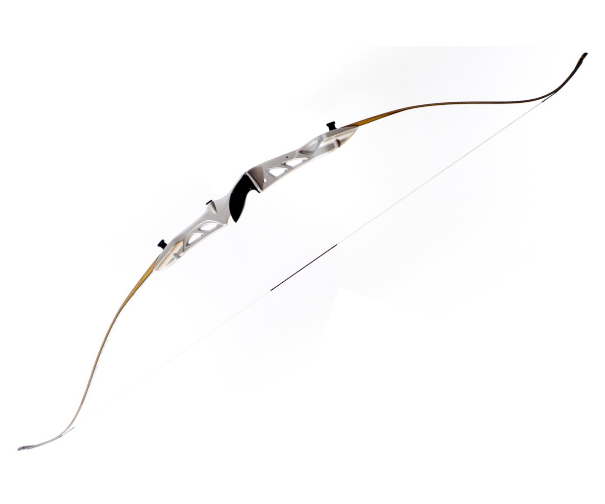 Лук рекурсивный (Олимпик) 68" 38# (серебристая рукоять, чёрные плечи)