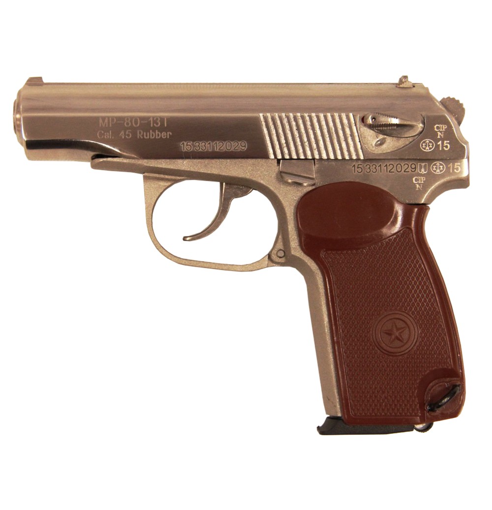 Пистолет травм. МР-80-13Т, к.45Rubber (nikel)