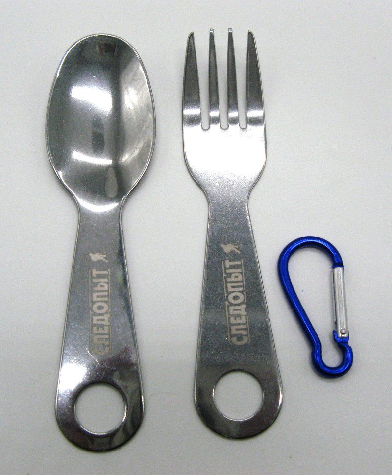 Набор столовых приборов на карабине (ложка, вилка) Следопыт